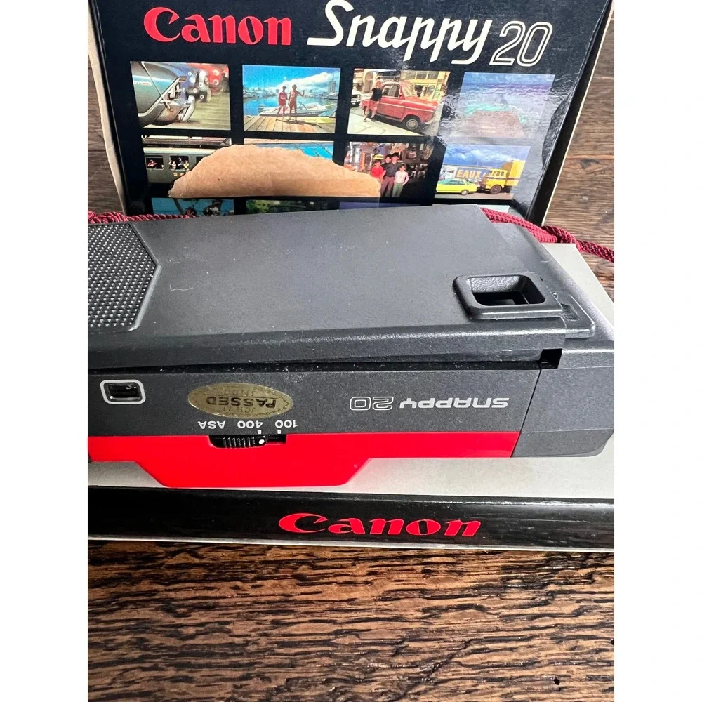 Vintage Canon Snappy 20 35mm Film Camera Red Point and Shoot with Box PARTS ONLY